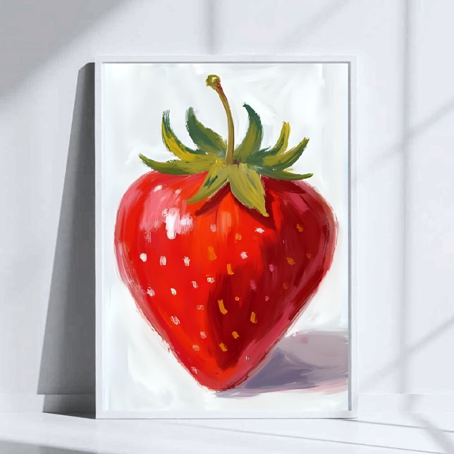 Poster Peinture d'aquarelle aux fraises rouges (Créateur téléchargé)