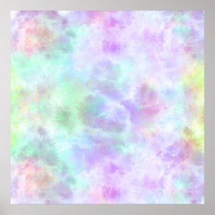 Poster Peinture d'aquarelle Pastel Rainbow Cravate-Dye