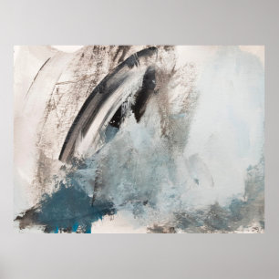 Poster Peinture d'art Abstrait gris et bleu.abstrait, art