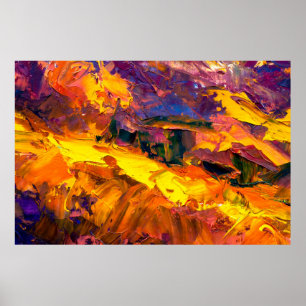 Poster Peinture d'art avec palette peintures, toile, abs