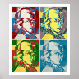 Poster Peinture d'art de bruit de Wolfgang Amadeus Mozart