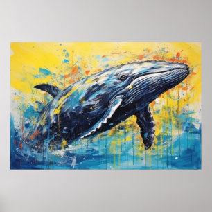 Poster Peinture de baleine d'art moderne