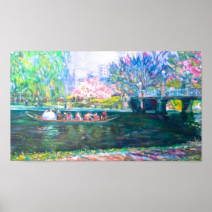 Poster Peinture de bateau de cygne de Boston