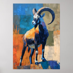 Poster Peinture de bélier impressionniste moderne audacie
