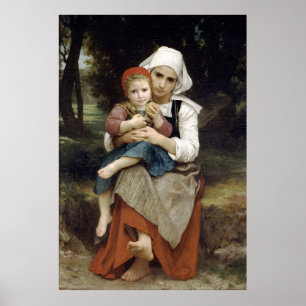 Poster Peinture de Bouguereau : Frère et soeur bretonnes