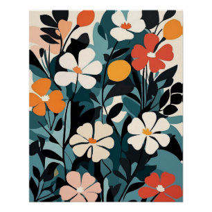 Poster Peinture de bouquet d'été vibrante
