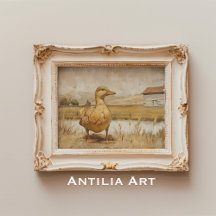Peinture de canard à étang rustique Country Farmho