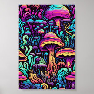 Poster Peinture de champignons Trippy