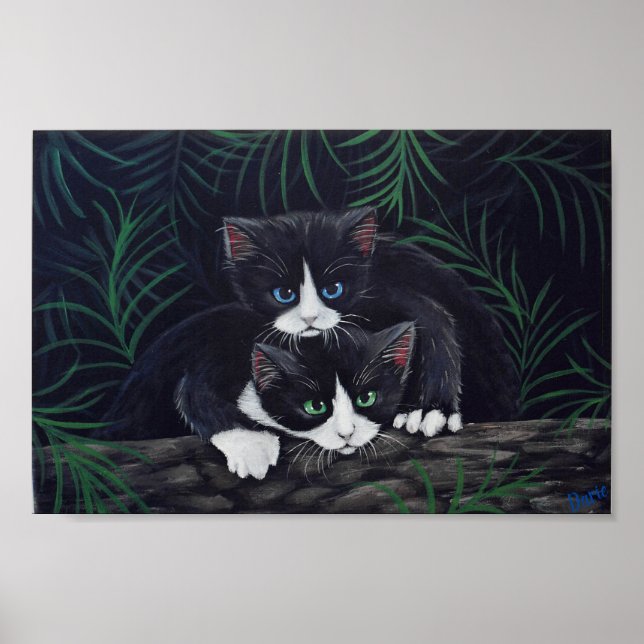 Poster Peinture de chats de luxe unique par Darie (Devant)