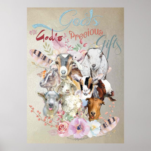 Poster Peinture de chèvre | Les cadeaux précieux de Dieu  (Devant)