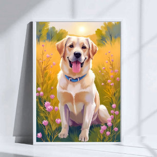 Poster Peinture de chien animal de compagnie Labrador Ret