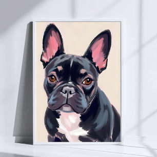 Poster Peinture de chien Bouledogue Français