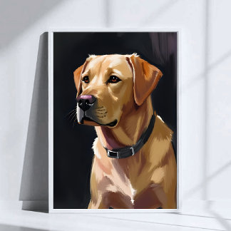 Poster Peinture de chien de compagnie Labrador Retriever 