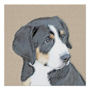 Poster Peinture de Chien de Montagne bernois - Art origin