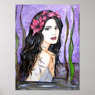 Poster Peinture de conte de fée de la Dame du Lac
