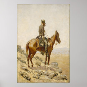 Poster Peinture de cow-boy de Frederic Remington Art occi