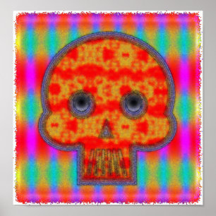Poster Peinture de crâne de robot coloré