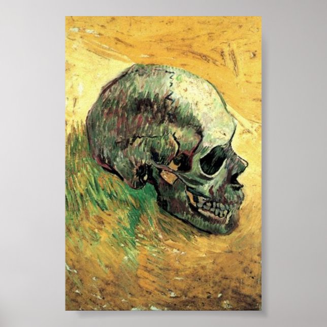 Poster Peinture de crâne, Van Gogh célèbre peinture (Devant)
