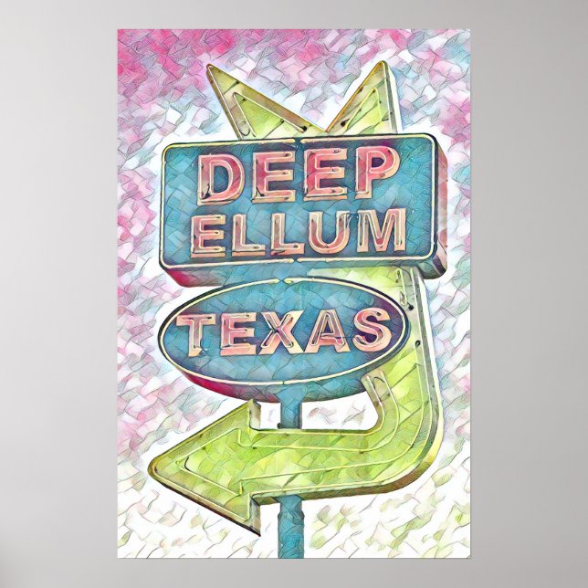 Poster Peinture de Deep Ellum, Dallas Texas (Devant)