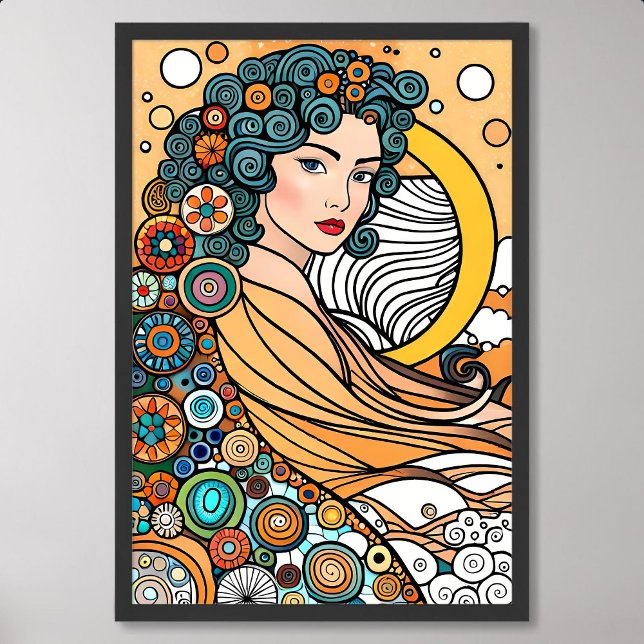 Poster peinture de déesse créateur diversité océan créate (goddess painting creator diversity ocean creature)