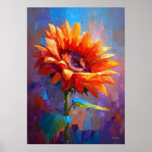 Poster Peinture de fleurs Impressionniste de tournesol co