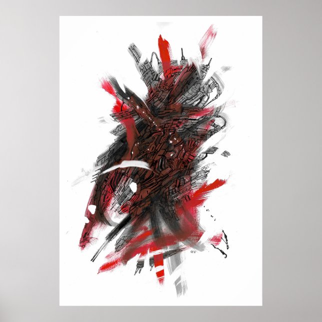 Poster Peinture de galaxie techno (Devant)