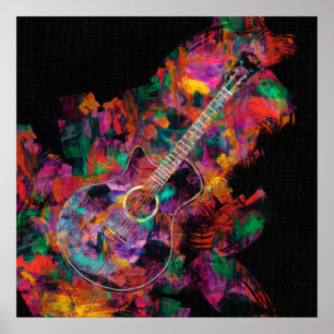 Poster Peinture de guitare