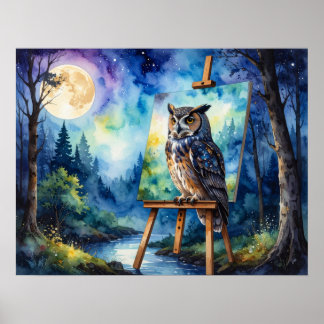 Poster Peinture de hibou