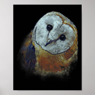 Poster Peinture de la chouette effraie Art de la chouette