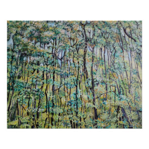 Poster Peinture de la forêt verte