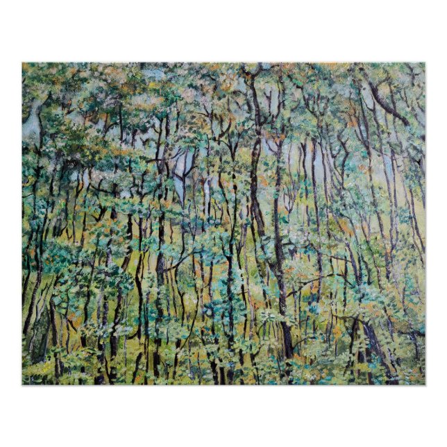 Poster Peinture de la forêt verte (Devant)