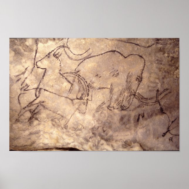 Poster Peinture de la grotte Rouffignac (Devant)