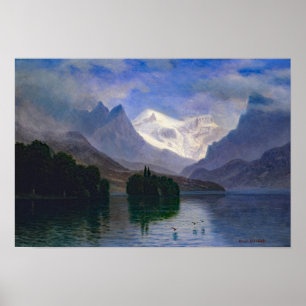 Poster Peinture de la montagne de Bierstadt