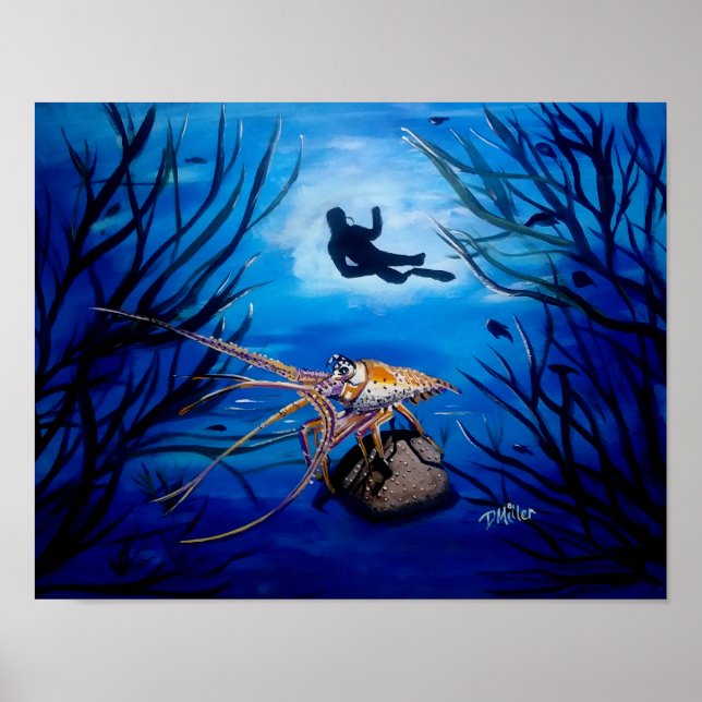Poster Peinture de la vie sous-marine (Devant)