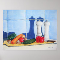 peinture de légumes sur planche à découper