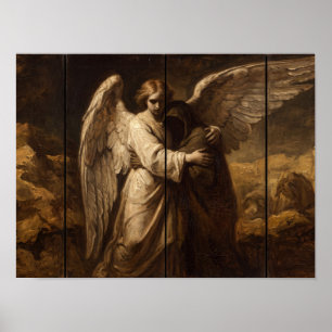 Poster Peinture de l'embrassade de l'ange gardien