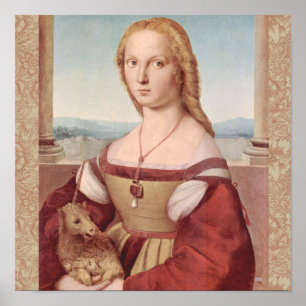 Poster Peinture de licorne et de dame de la Renaissance d