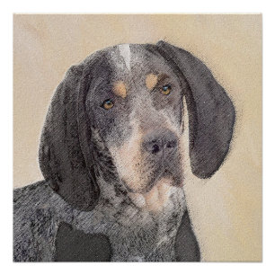 Poster Peinture de linge bluetick - mignon chien original
