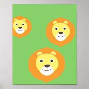 Poster peinture de lions