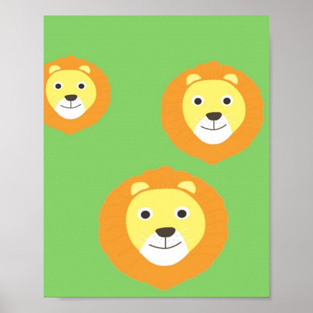 Poster peinture de lions (Devant)