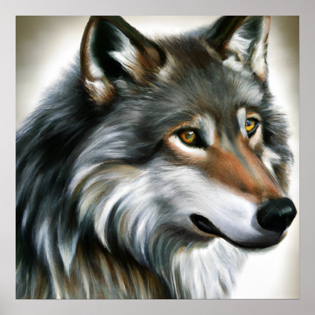 Poster Peinture de loup (Devant)