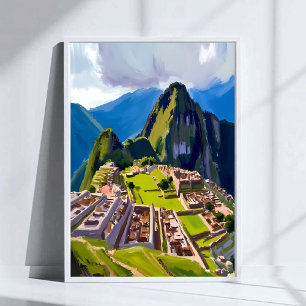 Poster Peinture de Machu Picchu Pérou