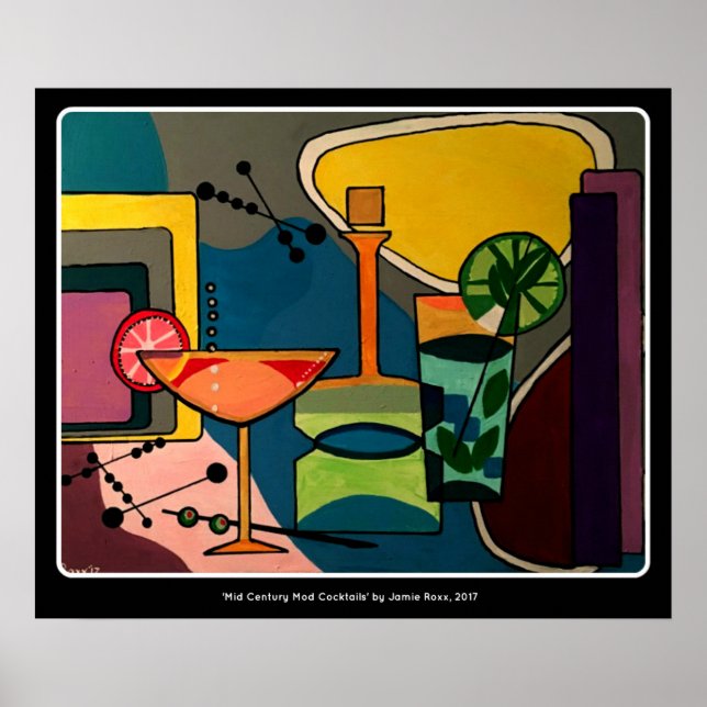 Poster Peinture de 'Mid Century Mod Cocktails' sur un (Devant)