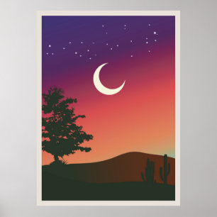 Poster Peinture de montagne abstraite,