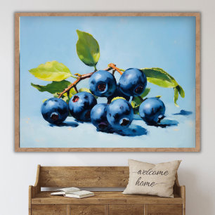 Poster Peinture de nature morte de myrtille Art de fruit