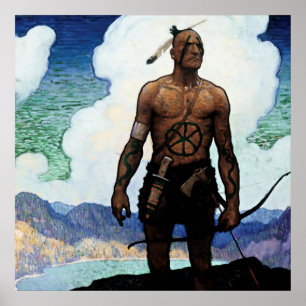 Poster Peinture de NC Wyeth « Le Dernier des Mohicans »