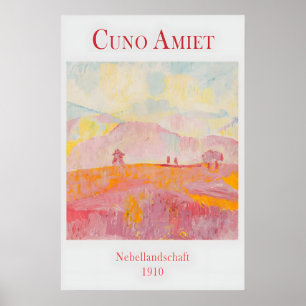 Poster Peinture de paysage rose au pastel de Cuno Amiet