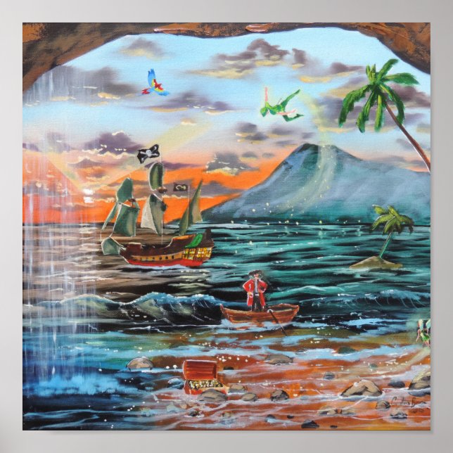 Poster Peinture de Peter Pan Hook's Cove Tinker Bell (Devant)