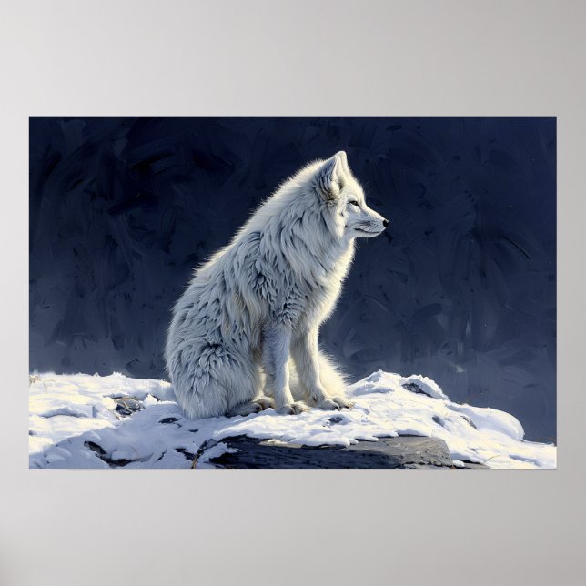 Poster Peinture de renard arctique (Devant)