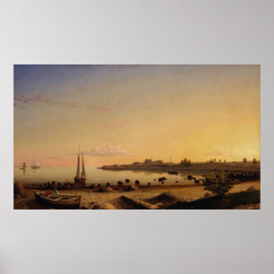 Poster Peinture de Stage Fort 1862 par Fitz Henry Lane -